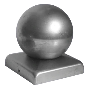 Acél kerítés sapka gömbdísszel fi 50 mm 60×60 mm oszlophoz – horganyzott