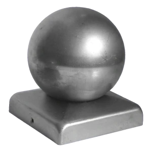 Horganyzott acél kerítéstető golyóval 80×80 mm / Ø 60 mm
