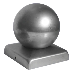 Acél kerítéstetőzet 100×100 mm oszlophoz díszgömbbel fi 80