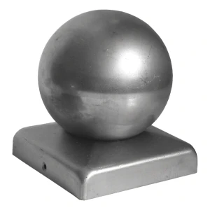 Acél kerítéstetős díszes golyóval 120×120 mm / fi 120 mm