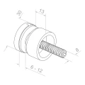 Üveg pontszerű tartó 6-12 mm fi 30/13/M8x40 AISI 304 sík rendszer réz 000-481 (3)