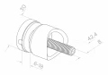 Pontszerű üvegfogó 6-12mm fi 30/13/M8x40 AISI304 42,4-es rendszer szatén 000-521 (3)