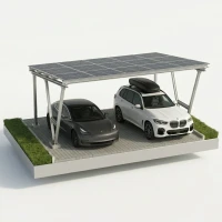 Fotovoltaikus Autóbeálló fészer VICA 2 jármű részére Napelemes kocsibeálló SOLO