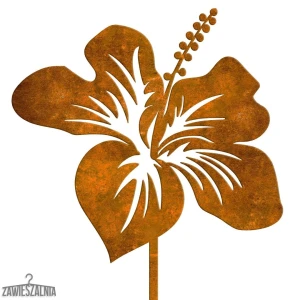 Zawieszalnia – korten acél hibiszkusz kerti dekoráció 19×97 cm