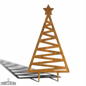 Zawieszalnia – kerti dekoráció karácsonyfa Cikkcakk XXL 92 cm Corten acélból
