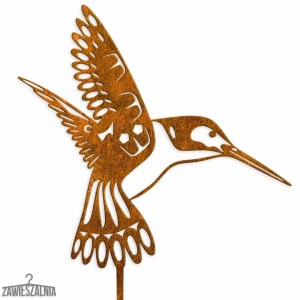 Zawieszalnia – kerti ékszer Rozsdás Kolibri XL, corten acél dekoráció 22×102 cm