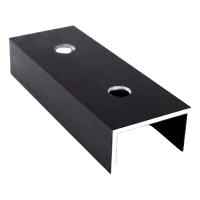 PV szerelőprofil összekötő fekete eloxált alumínium 120 mm U-profil 25×45
