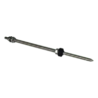 Kettős menetű csavar M10×300 mm A2 PV adapterekhez és háromszögekhez, EPDM alátéttel