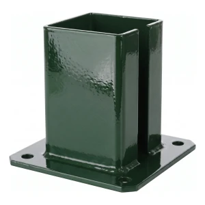 Acél talplemez kerítés- és kapuoszlophoz 100×100 mm, zöld RAL 6005