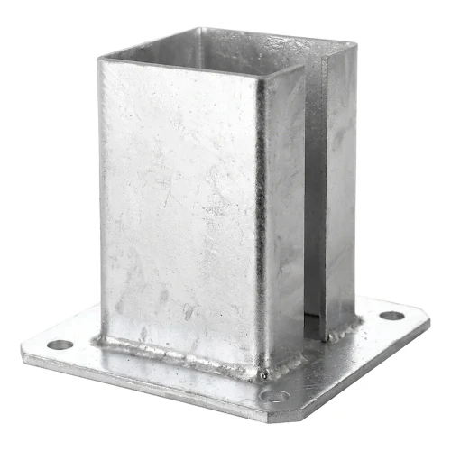 Horganyzott acél talplemez kerítés- és kapuoszlophoz 100×100 mm 000-789 (1)