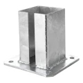 Horganyzott acél talplemez kerítés- és kapuoszlophoz 100×100 mm 000-789 (2)