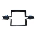 Közbenső panelbilincs kerítéshez 80×80 mm fekete RAL 9005 – komplett szett 001-616 (3)