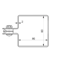 Kerítés végzáró bilincs 80×80 mm grafit RAL 7016 – szerelési készlet 001-619 (4)