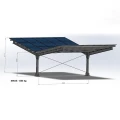 Fotovoltaikus Autóbeálló fészer 4 jármű részére T 11,4m x 5,2m Napelemes kocsibeálló GPV-101-13 (3)