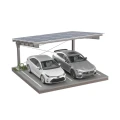 Fotovoltaikus Autóbeálló fészer 2 jármű részére L 5,7m x 5,2m Napelemes kocsibeálló GPV-101-14