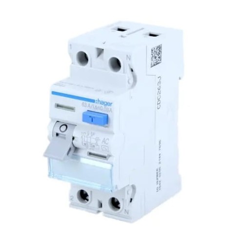 Fennmaradó áramú megszakító 1P+N 25A 30mA tip AC CDC225J HAGER GPV-401-30