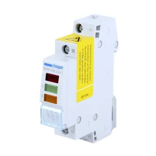LED jelzőlámpa hármas piros zöld és narancssárga SVN129 HAGER GPV-401-58