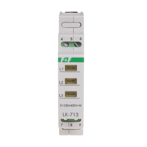 Ellenőrző lámpa 3×230 V+N 3xLED 3 színben LK-713 K F&F FILIPOWSKI GPV-401-82