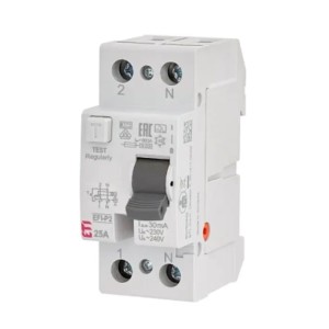 Fennmaradó áramú megszakító 2P 25A 30mA AC típus EFI6-P2 AC 25/0.03 002061251 ETI