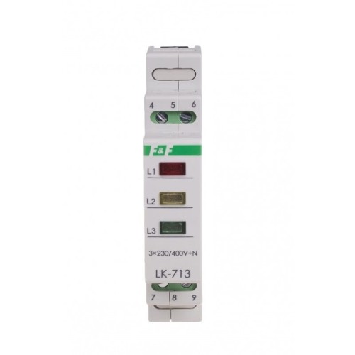Ellenőrző lámpa 3×230V+N 3xLED zöld LK-713 G F&F FILIPOWSKI GPV-401-121