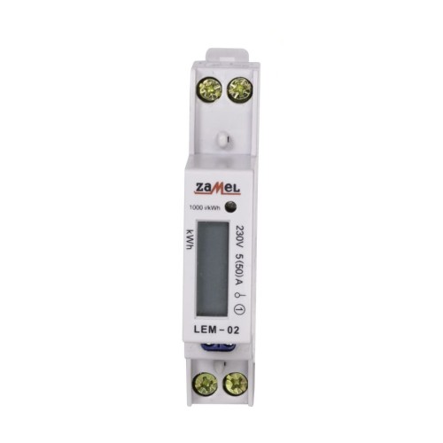 Zamel villamosenergia-mérő 1-fázisú LCD 50A 1-MOD 1-MOD GPV-401-184