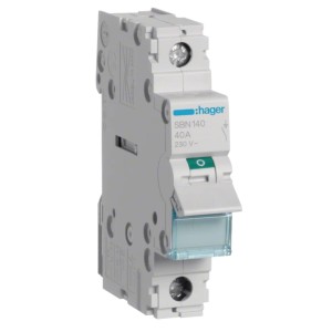 Hager 1 fázisú leválasztó kapcsoló 1P 40A 230V AC