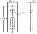 Szerelési Adapter M12 110x40x5 fokozat 1.4301 PV-07-06 (2)