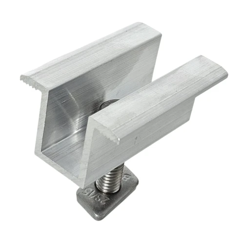 Középső szorítókapocs H25 L50 nyers, M8x20 csavarral és 30 mm-es panelbetéttel PV-04-16