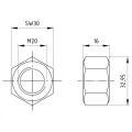 Hatszögletű anya M20 DIN 934 A2-70 000-051 (2)