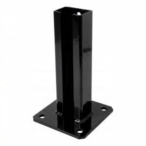 Kerítésoszlop talp 60x40 fekete RAL 9005 horganyzott