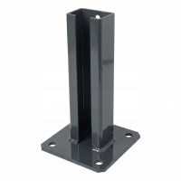 Kerítésoszlop talp 60x40 mm antracit RAL 7016 horganyzott