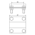Földelő csatlakozó 2 lemezes rúd ; B sín 40 mm-ig, fi 20 mm PV-24-03 (2)