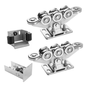 Önhordó tolókapuk 8-görgős kocsi csomag + KIT kiegészítők 80-as sínhez