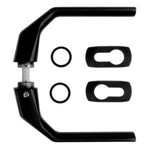Fekete acél kilincs 125×80 mm