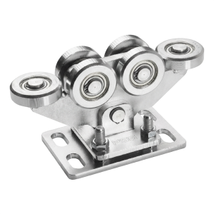 Futószerkezet szabadon álló toló kapukhoz 80/6 acél görgők