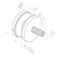 Pontszerű üvegrögzítő fi 50/8/M10x50, üveg 8-17,52 mm, AISI 304, lapos rendszer, szatén 000-266 (3)