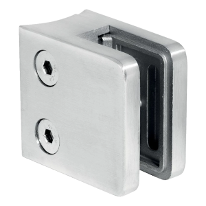 Téglalap alakú üvegfogó 45x45x26 mm, üveg 6-10,76 mm, AISI 304, 42,4 mm rendszer, fényes felület