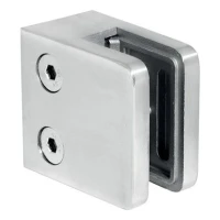 Üvegrögzítő 45x45x26 mm, üveg 6-10,76 mm, AISI 304, lapos rendszer, fényes