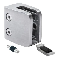 Üvegrögzítő 8-12.76 mm 52x52x32 mm konzol és pin AISI 304 sík rendszer szatén