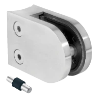Üvegbilincs 50x40x26 mm csapszegekkel, üveg 6-10,76 mm, AISI 304, 42,4 rendszer, fényes