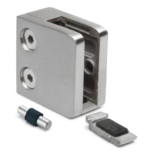 Üvegfogó 6-10,76 mm 45x45x26 mm konzol és pin AISI 304 sík rendszer fényes