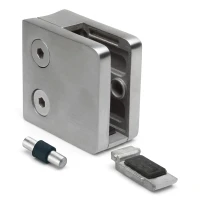 Üvegrögzítő 6-10,76 mm 45x45x26 mm konzol és pin AISI 304 rendszer 42,4 mm fényes