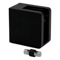 Üvegrögzítő 45x45x26 mm sík felülethez konzollal fekete