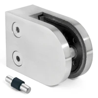 Üvegfogó 6-10,76 mm 50x40x26 mm pin AISI 304 sík rendszer fényes