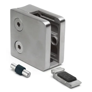Üvegrögzítő 6-10,76 mm 45x45x26 mm pin AISI 304 rendszer 42,4 mm szatén