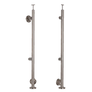 Bal végoszlop fi 42,4x1230mm AISI304 oldalsó rögzítés szatén