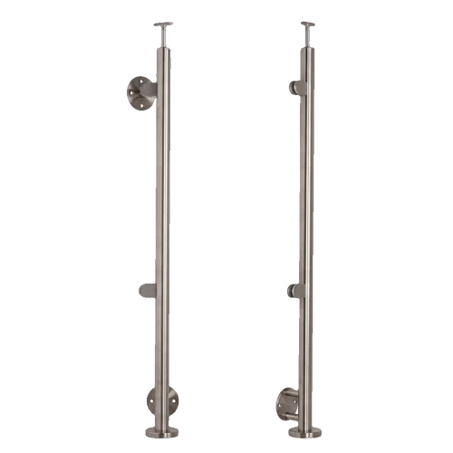 Bal végoszlop ø42,4x1230mm AISI304 oldalsó rögzítés szatén 000-525 (1)