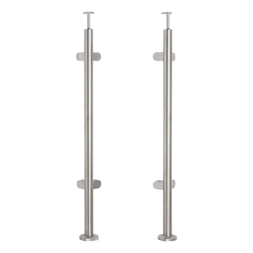 Saroktartó korlátoszlop üveghez fi 42,4x1060/1102,4mm 4 foglalattal csiszolt 000-559 (1)