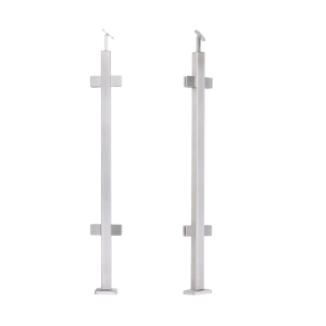 Korlát közbenső oszlop 40x40x1060/1100mm 4 üvegfogó AISI 304