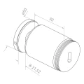 Pontszerű üvegfogó 10,38-17,52mm fi 50/30/m10x40 AISI304 sík rendszer arany 000-565 (2)